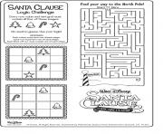 Printable Santa Clause Activity Sheet coloring pages